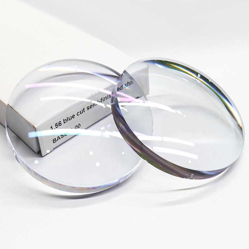 Lentille unifocale semi-finie à bloc bleu 1,56