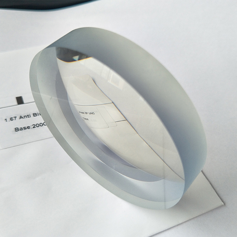 Lentille unifocale semi-finie à bloc bleu 1,67